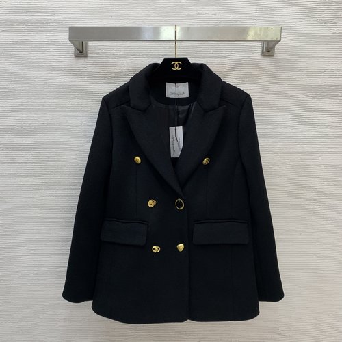 Schiaparelli Customized Multi-Shaped Gilt Button Wool Suit Coat