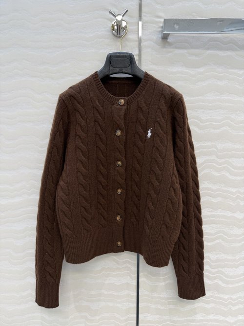 Polo Ralph Lauren American-style Knit Cashmere Round-neck Cardigan