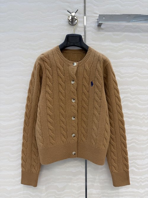 Polo Ralph Lauren American-style Knit Cashmere Round-neck Cardigan
