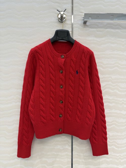 Polo Ralph Lauren American-style Knit Cashmere Round-neck Cardigan