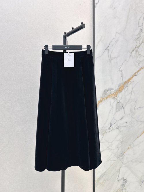 Dior Black Velvet Half - Skirt, Soft and Versatile for Autumn