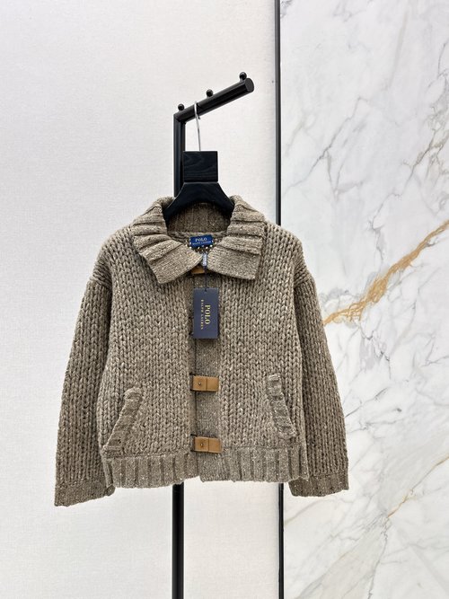 Polo Ralph Lauren Hand-Crocheted Cashmere Cardigan with Exquisite Craftsmanship