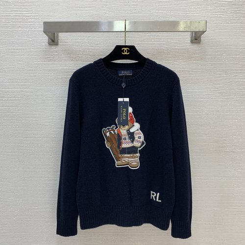 Polo Ralph Lauren Luxury Custom Cashmere Wool Blend Fair Isle Bear Sweater