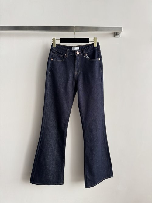 Loewe Soft Twill Jeans with Micro Flare and Back Pocket Embroidery