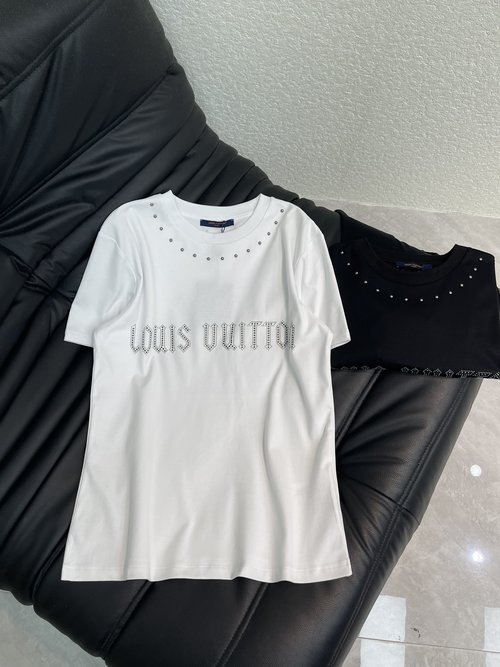 Louis Vuitton Heavy-Duty Studded Short Sleeve T-Shirt, Sporty Style