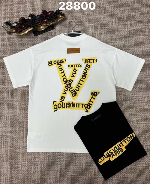 Louis Vuitton Black and White Double-Yarn Plain Weave Cotton Print T-Shirt