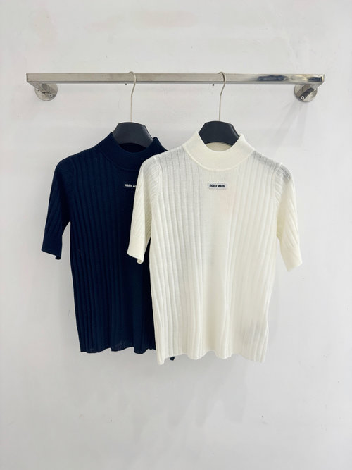 Miu Miu Simple Semi - High - Neck Top, Light and Soft