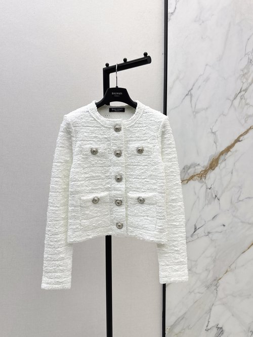 Balmain Bal High - end Customized Knit Coat, Elegant and Slimming