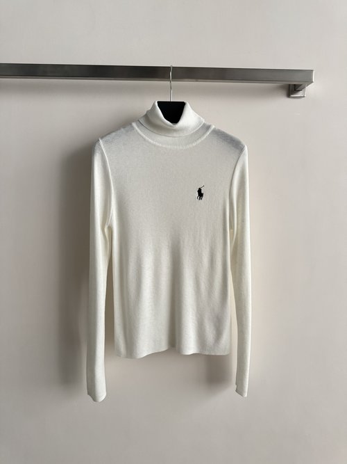 Yves Saint Laurent High Neck Base Layer: 80% Wool, Cozy, Soft with Classic Logo Embroidery