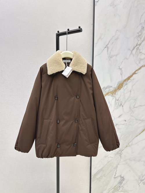 Brunello Cucinelli Heavy-Duty Removable Lamb Fur Collar Down Jacket