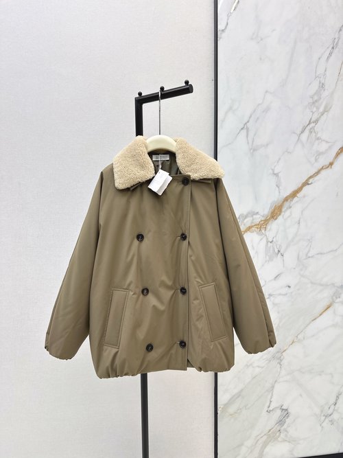 Brunello Cucinelli Heavy-Duty Removable Lamb Fur Collar Down Jacket