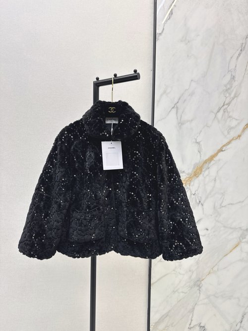 Chanel Ski Limited Edition Furry Collared Short Coat, Dazzling Chic