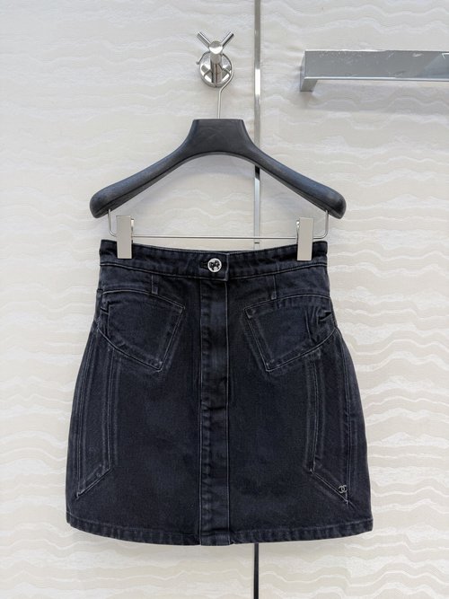 Chanel Denim Skirt with 3D Bowknot