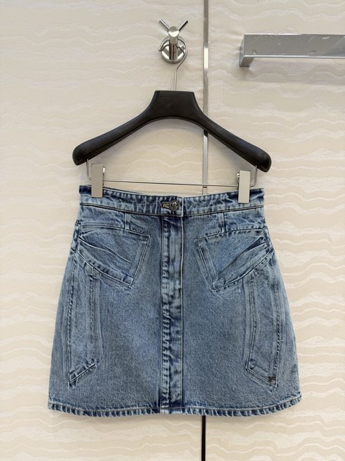 Chanel Denim Skirt with 3D Bowknot