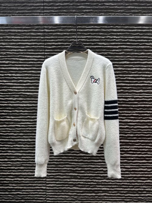 Thom Browne Cashmere Blend College Style Cardigan Sweater
