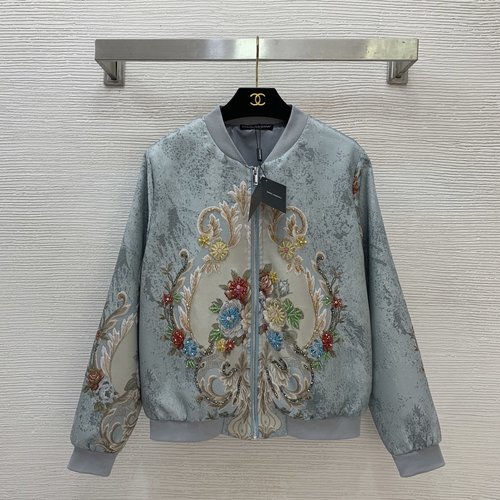 Dolce & Gabbana Luxurious Custom Embroidered Collared Baseball Jacket