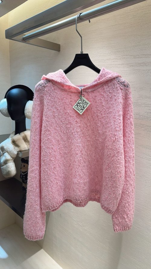 Loewe Soft and Cozy Wool-Mohair Knitwear with Hood