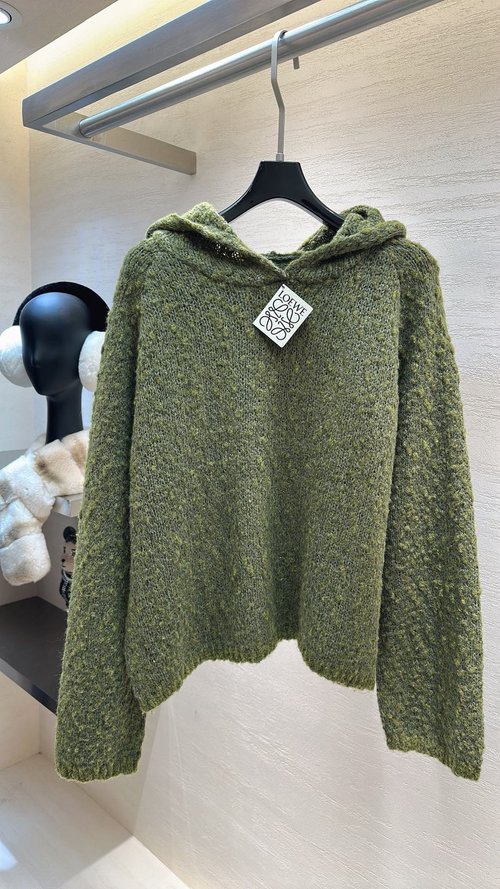 Loewe Soft and Cozy Wool-Mohair Knitwear with Hood