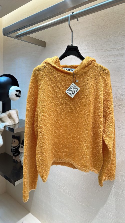 Loewe Soft and Cozy Knitwear with Hood, Crafted from Wool and Mohair