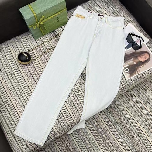 Gucci Pencil Jeans with Damask Double-G Jacquard Pockets