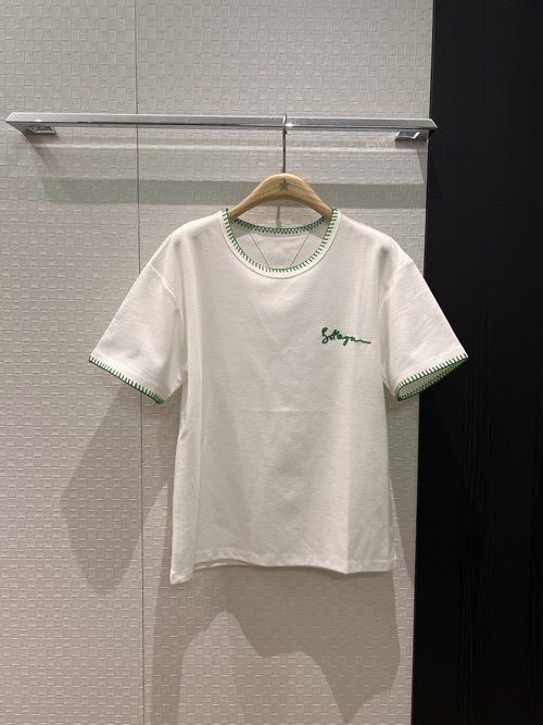 Bottega Veneta Embroidered Logo Letter T - Shirt with Chest Signature
