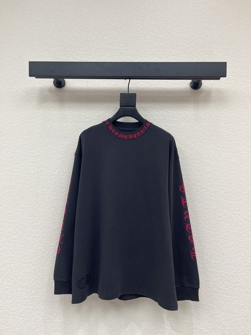 Chrome Hearts Cropped Long Sleeve T-Shirt with Arm Print