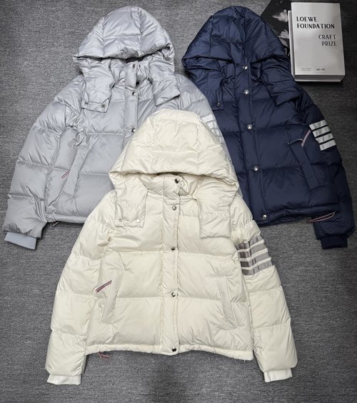 Thom Browne Unisex Down Jacket with Hood in Various Colors