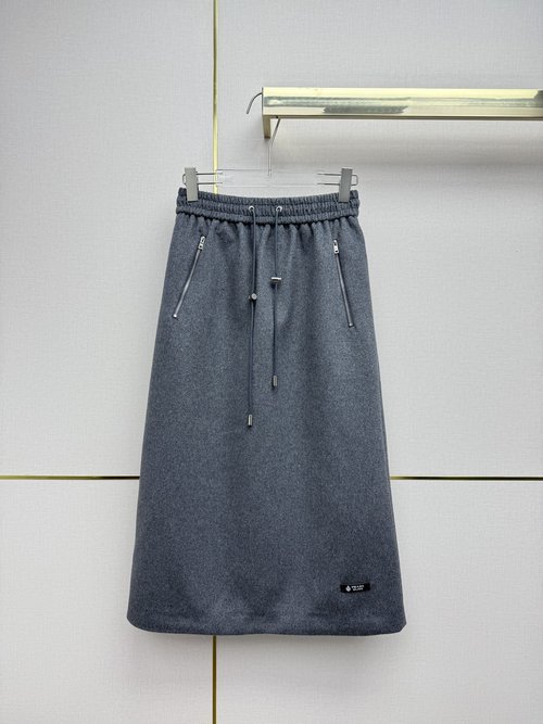Prada Autumn-Winter Half Skirt with Drawstring Waist, High Quality