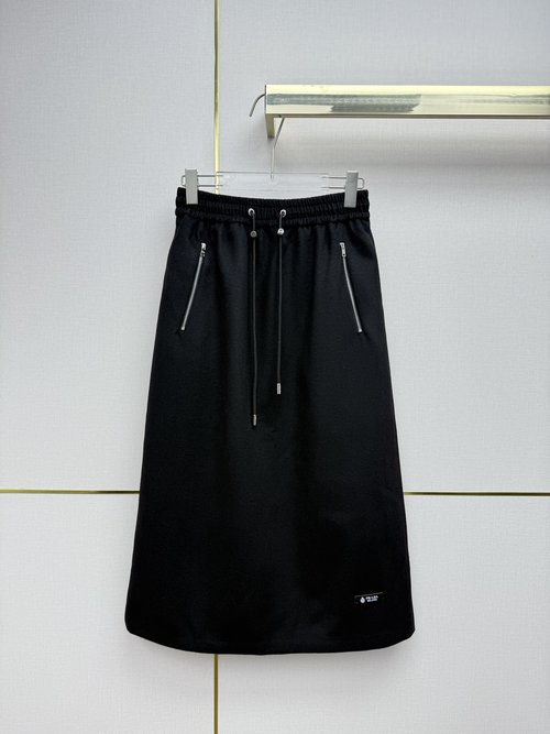 Prada Autumn-Winter Half Skirt with Drawstring Waist, High Quality