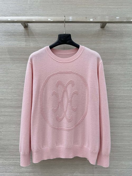 Hermes Holiday Red Cashmere Knit Pullover with Logo Jacquard