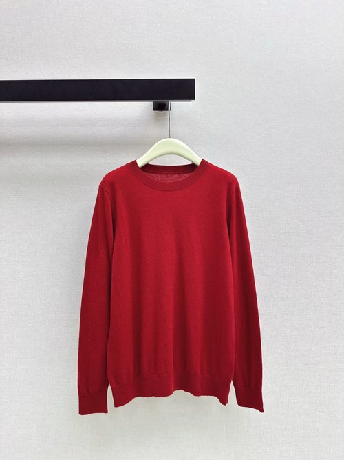 The Row Chic Round Neck Wool Blouse, Slimming Cut, Cozy and Breathable Fabric