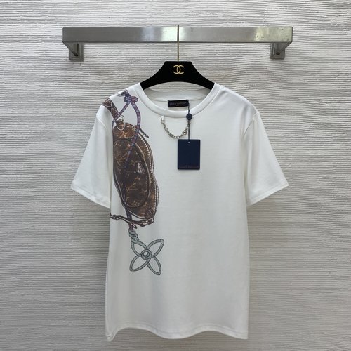Louis Vuitton Loose Short T-shirt with Classic Logo and Chain