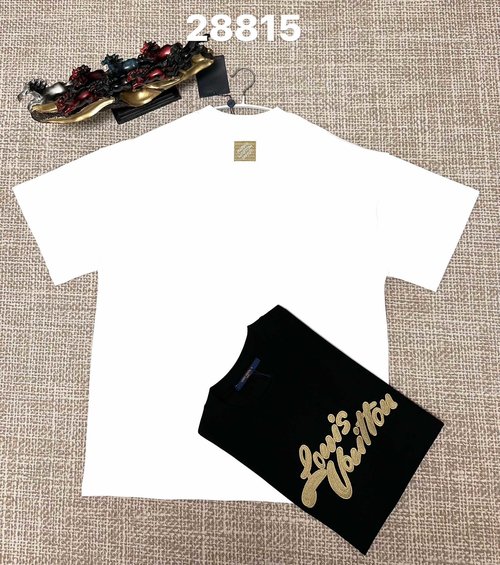 Louis Vuitton Pure Cotton Plain Weave Top with Black & White Embroidery