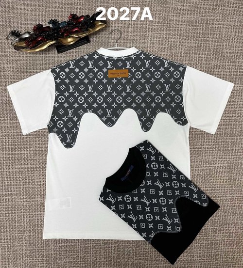 Louis Vuitton Pure Cotton Plain Weave Top with B&W Spliced Embroidery