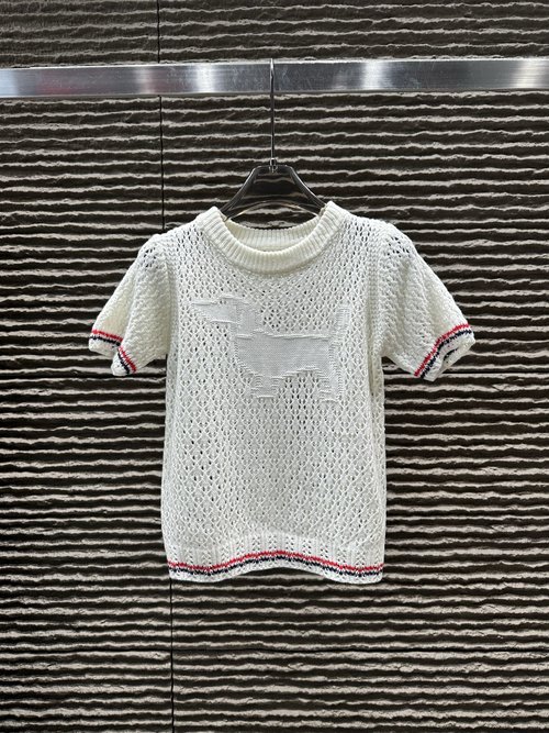 Thom Browne Jacquard Puppy Short Knit Short Sleeve
