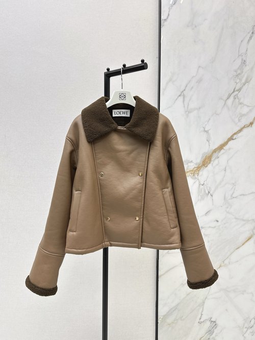 Loewe Lamb Wool Motorcycle Jacket, Retro and Versatile