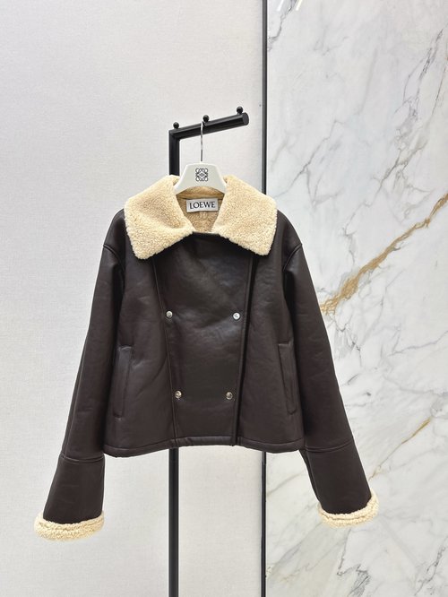 Loewe Lamb Wool Motorcycle Jacket, Retro and Versatile