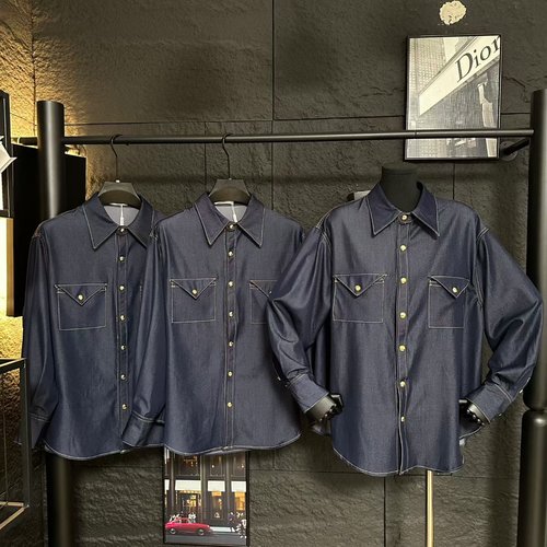 Celine Casual Long-Sleeve Shirt with Custom Buttons, Lightweight and Comfortable