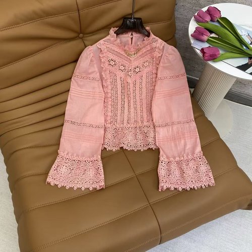 Valentino Elegant Lace Blouse with Embroidery and Buttons