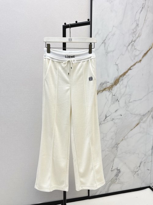 Loewe Early Spring Casual Trousers with Alphabet Embroidery, All-Match Style