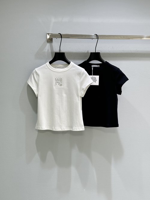 Alexander Wang Cotton Jersey Diamond Logo Crew Neck Sweater