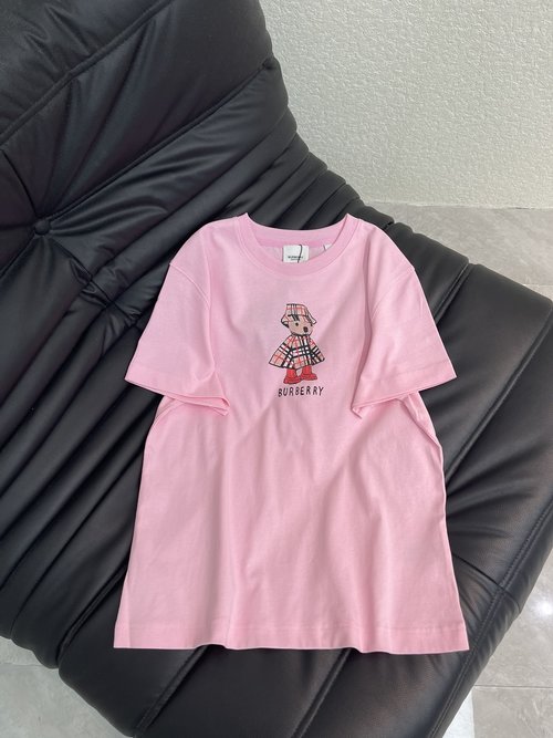 Burberry Cute Bear Print Cotton Short Sleeve T-Shirt