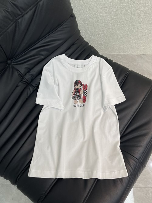 Burberry Cute Bear Print Cotton Short Sleeve T-Shirt