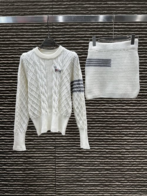 Thom Browne Round-neck Versatile Long-sleeve Skirt Two-piece Set