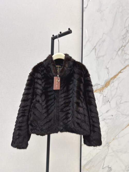 Loro Piana Exclusive Faux Mink Collar Coat, Soft and Warm