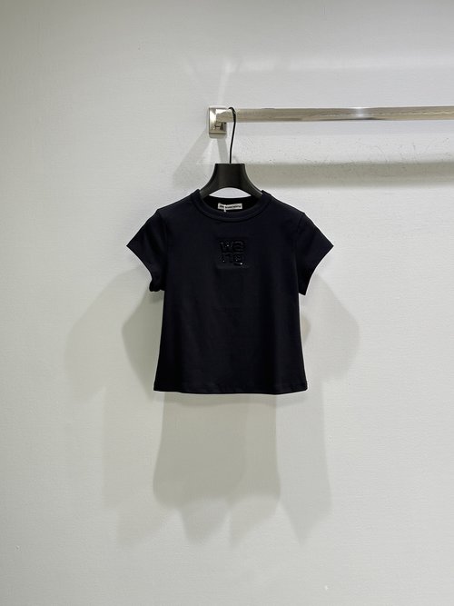 Alexander Wang Cotton Jersey Diamond Logo Crew Neck Sweater