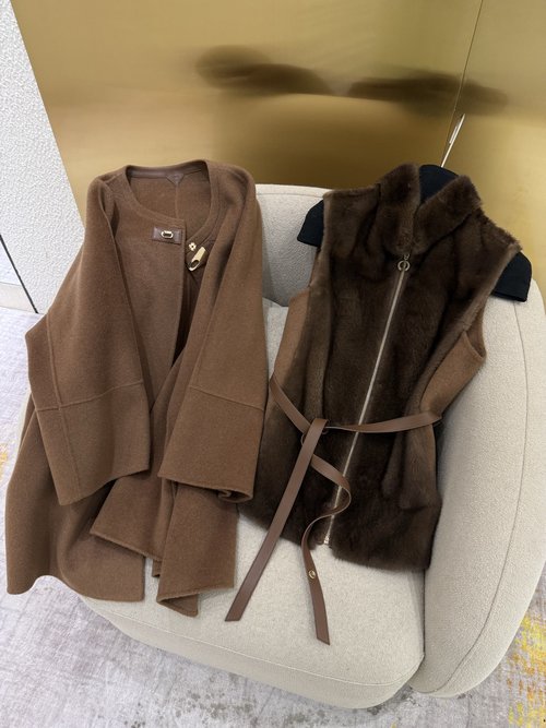 Loro Piana LP Style Mink and Cashmere Two-Piece Set, Soft and Sophisticated