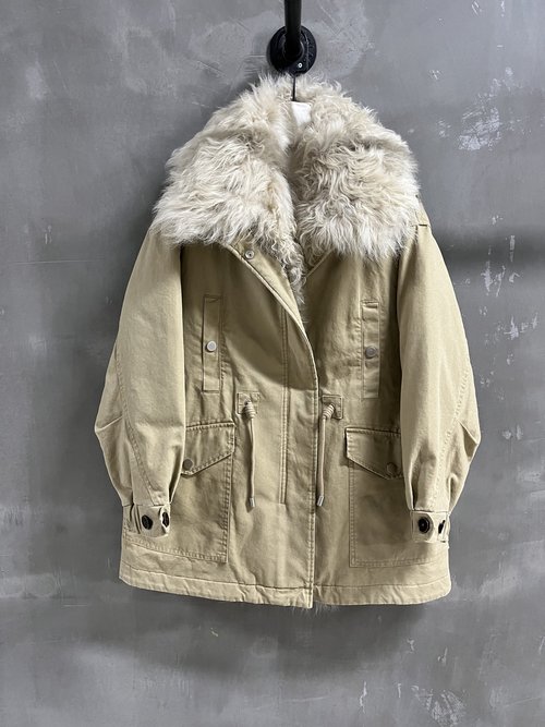 Yves Saint Laurent Versatile Goose - down Coat with Cotton - wool Leather