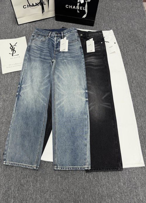 Celine Vintage-Style Jeans in Various Colors, Straight-Leg and Versatile