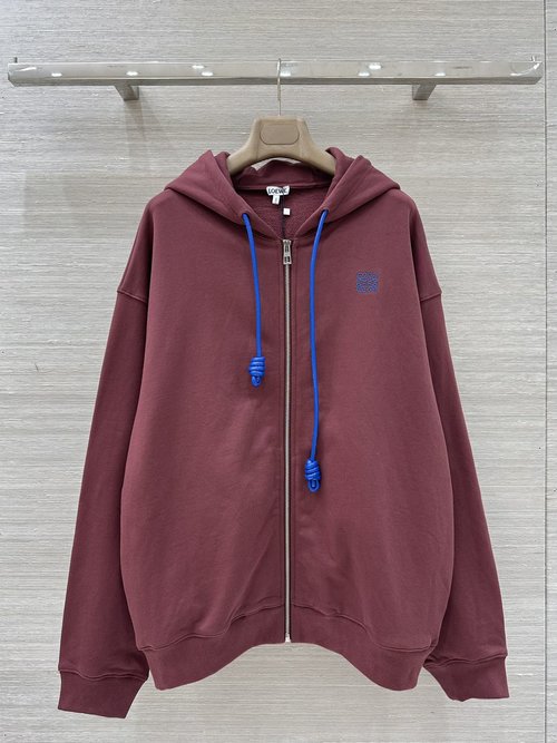 Loewe Exclusive Launch: Logo Embroidery Zip Hoodie for Versatile Wear